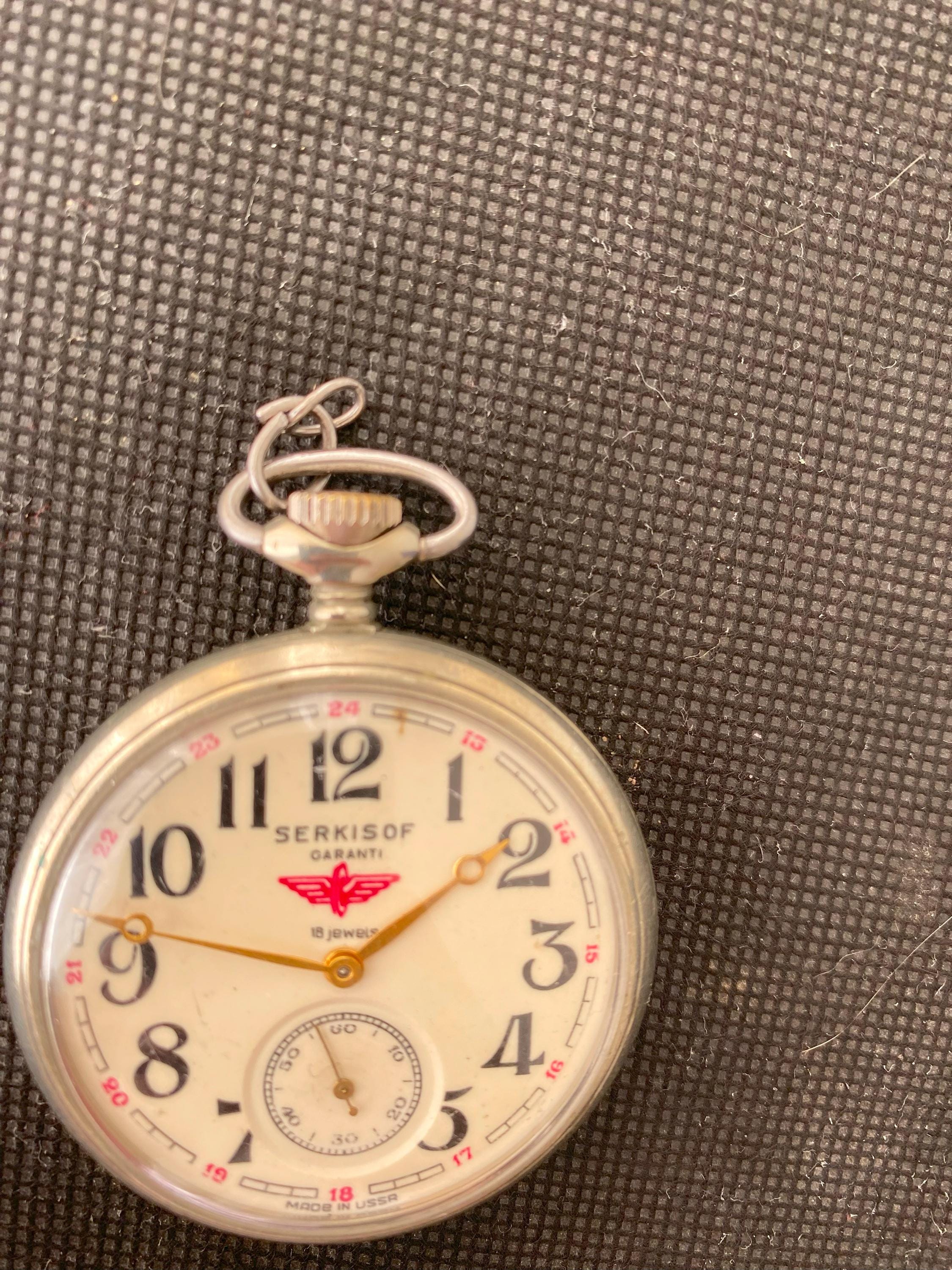 Serkisof GARATI 18 Jewels Mechanical Watch, 1950 Pocket Watch