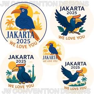 JW Convention Jakarta Indonesien Logo PNG zum Drucken / Anstecknadeln / Abzeichen / Karten / Aufkleber / Magnet 2025