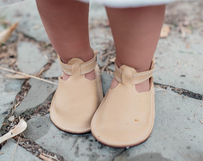 Handmade Leather Baby Shoes: Robin Style, Grounding Soles - Etsy