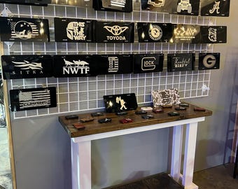 Gravierte individuell Ihre Firma Business Logo Nummernschild Auto-Tag geätzt auf schwarz Metall wetterfest & rostfrei