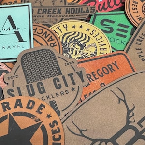 Custom Logo Iron On Patches, Business Logo patches, Iron on patch, Leatherette patches, DIY Do It Yourself, Leather Patches, Laser Cut Patch