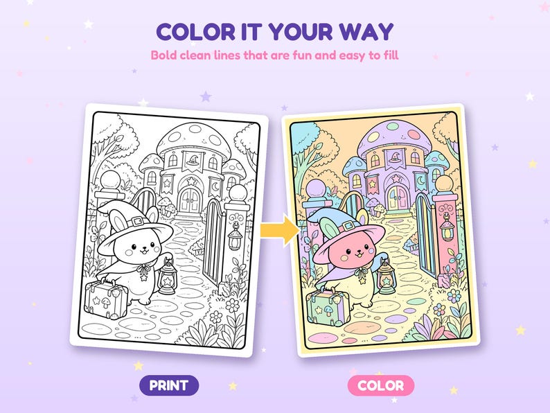 Magic Rabbit Hat Coloring Cozy Critters Magic Academy Coloring Book, Animal Witches, Dragons ...
