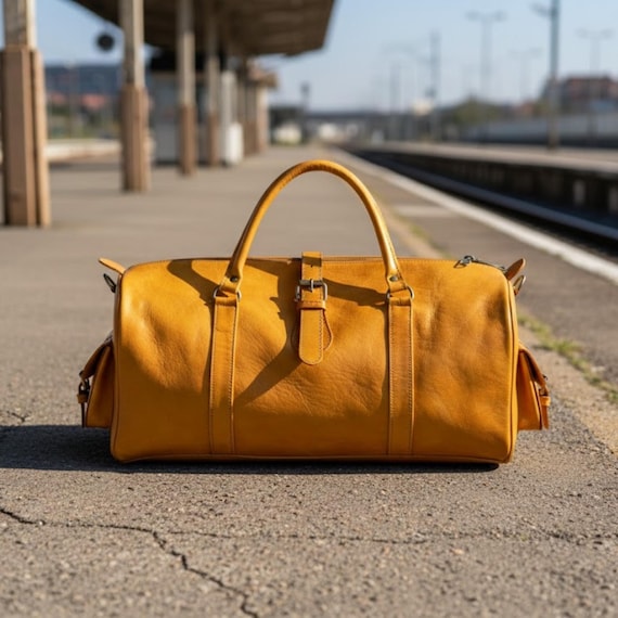 Handmade Moroccan Leather Travel Bag, Morocco Original Leather