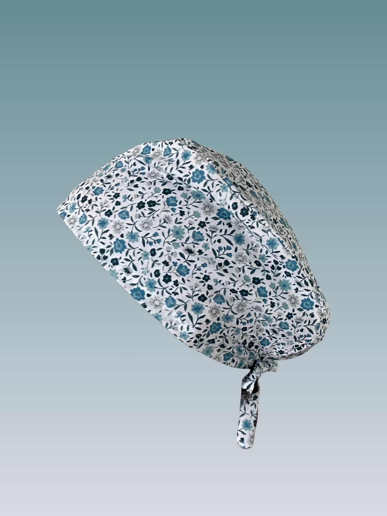Chapeau Artisanal Turquoise Coton Avec Fleurs à Poser - Neuf Sans étiquette, Fait Main