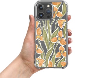 Yellow Floral Clear Case for iPhone