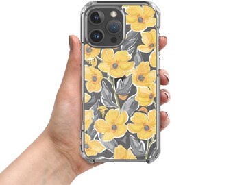 Yellow Flowers Clear Case for iPhone