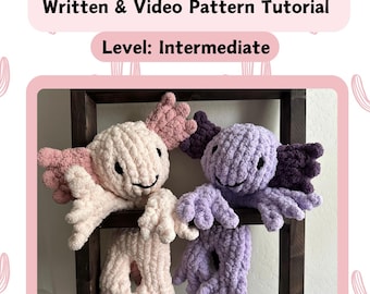 Axel Axolotl Snuggler | PDF & Video Tutorial | Finger Knitting |