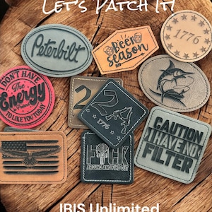 Leather Laser engraved Hat Patches