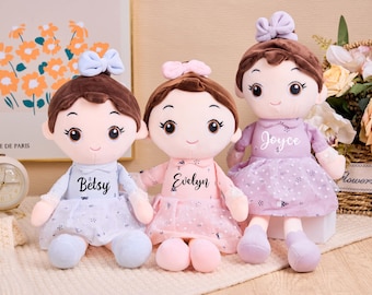 Custom Stuffed Girl Baby Doll,Little Princess Doll in Tulle Skirt, Custom Comfort Doll,Newborn Gift,Birthday Gift,Baby Gifts for Daughter