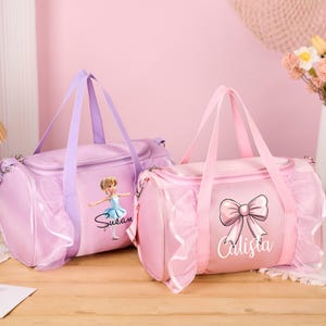 Personalized Ballet Crossbody Dance Bag,Ballet Bag with Name,Dance Gear,Pink Ballerina Dance Bag,Overnight Bag,Ballet Duffle Bag for Girls