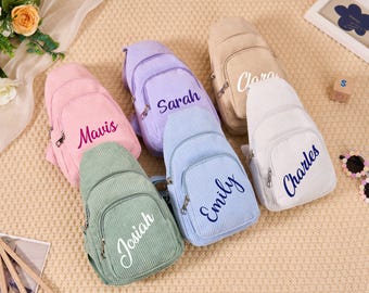 Personalisierte Kinder Gürteltasche, Reißverschluss Hüfttasche, Cord Cross Bag, Mädchen Jungen Hüfttasche, Bauchtaschen, Gürteltasche für Kinder, Geburtstagsgeschenk, Geschenk für Kind