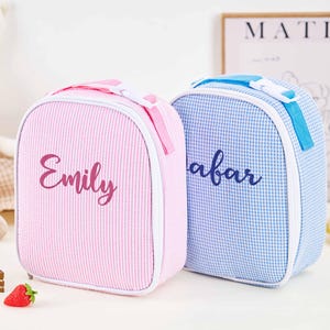Seersucker Lunch Bag for Kids,Lunch Tote,Lunch Box,Monogrammed Kids Lunch Bag,Insulated Lunch Bag,lunch Bag with Name,Back to School Gift