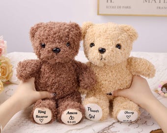 Flower Girl bear Stuffed Animal,Will You Be My flower girl,Personalized Flower Girl Bear,Flower Girl Bear,Teddy Bear,Flower Girl Gift Idea