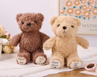 Personalized Ring Bearer Teddy Bear,Ring Bearer Proposal,Teddy Bear,Ring Bearer Bear,Wedding Bear,Flower Girl Wedding Party,Flower Girl Gift