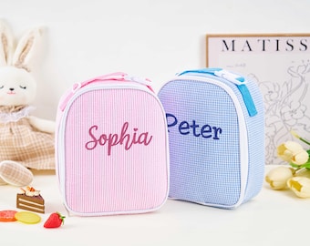Op maat geborduurde lunchtas met monogram, geïsoleerde lunchtas, lunchtas met naam, lunchtas voor kinderen, geïsoleerde tas, cadeau voor kinderen, terug naar schooltas