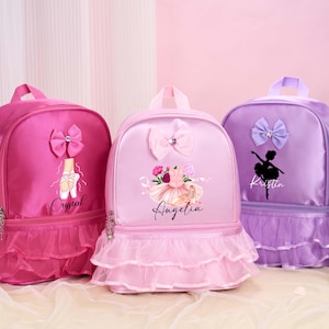 Zaino personalizzato per ballerina, zaino per ballerina, borsa da ballo per ragazze, borsa per principianti di danza classica, borsa a tracolla da principessa per ballerine, regalo per bambini