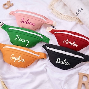 Sac banane personnalisé pour enfant, sac banane en toile, sac banane pour enfant, sac banane pour tout-petit, sac à jouets, sac banane réglable, cadeau d'anniversaire pour enfant