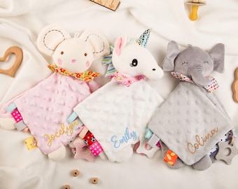 Personalized Embroidered Baby Comforter,Baby Soothing Toy,Custom Security Blanket,Baby Blanket,New Parents Gift,Toddler Birthday Gifts