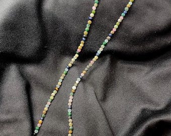 Cinturón de cuentas multicolor: sodalita, jade, cuarzo rosa, ojo de tigre - 71 cm (28 pulgadas)