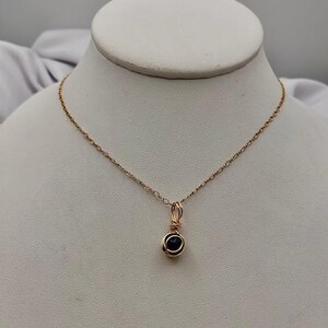 Gold Plated Chain Necklace with Blue Goldstone