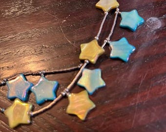 Collar de cuentas en forma de estrella de 40 cm (16 pulgadas) de plata de ley