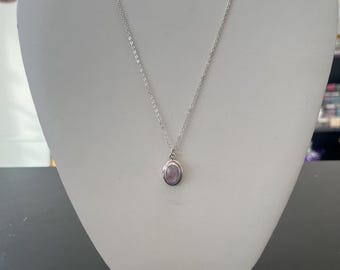 Collar de plata de ley con colgante de piedra lunar