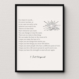 F. Scott Fitzgerald Quote Print: Vintage Literary Art (Digital Download)