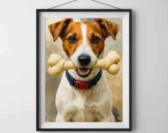 Jack Russell Terrier Canvas Print | Playful Dog Owners Wall Art