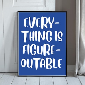Inspirational Quote Print: Navy Blue Office Decor (Digital Download