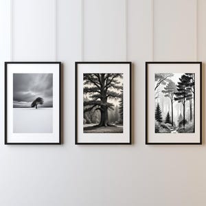 Vintage Tree Sketch Print Set: Antique Botanical Art (Digital Download)