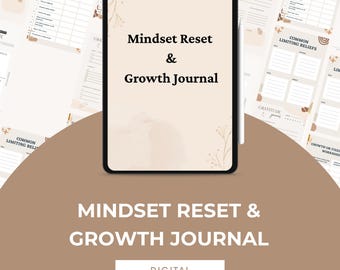 Mindset Reset Journal: Self-Reflection Workbook (Digital PDF Downloadable Planner)
