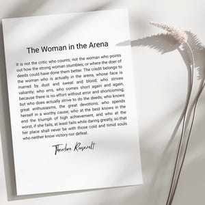 The Man In The Arena Quote: Theodore Roosevelt Printable Wall Art (Digital Download)