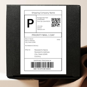 Editable Shipping Label Template 4x6, Canva Word Printable Package ...