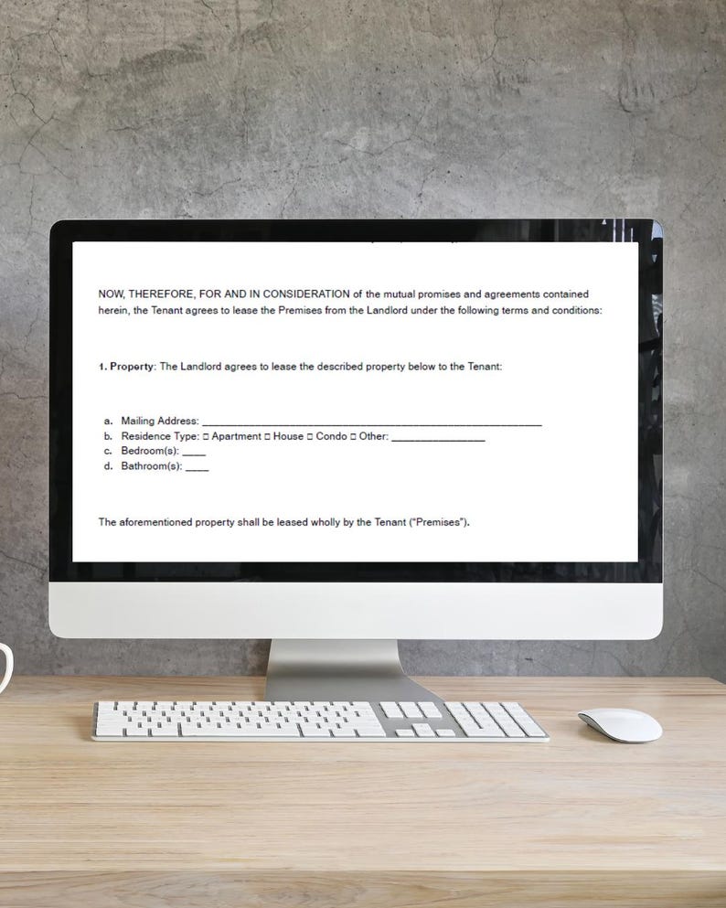 Editable Rental Agreement Template: Landlord Lease Contract (PDF ...