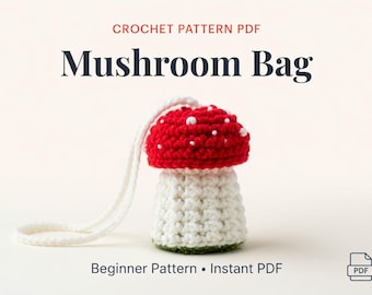 Mushroom Crochet Bag Pattern | Cottagecore Boho Festival Purse | Beginner Friendly PDF Crochet Tote