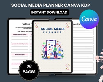 Social Media Marketing Planner | 38-Page Editable Digital Content Strategy Kit for Business Owners & Entrepreneurs