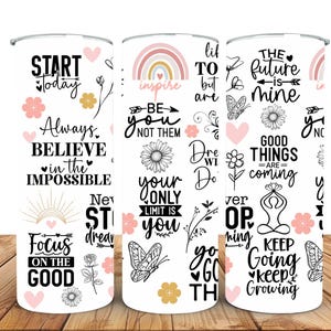 Inspirational Stainless Steel Tumbler: Motivational 20oz Travel Mug