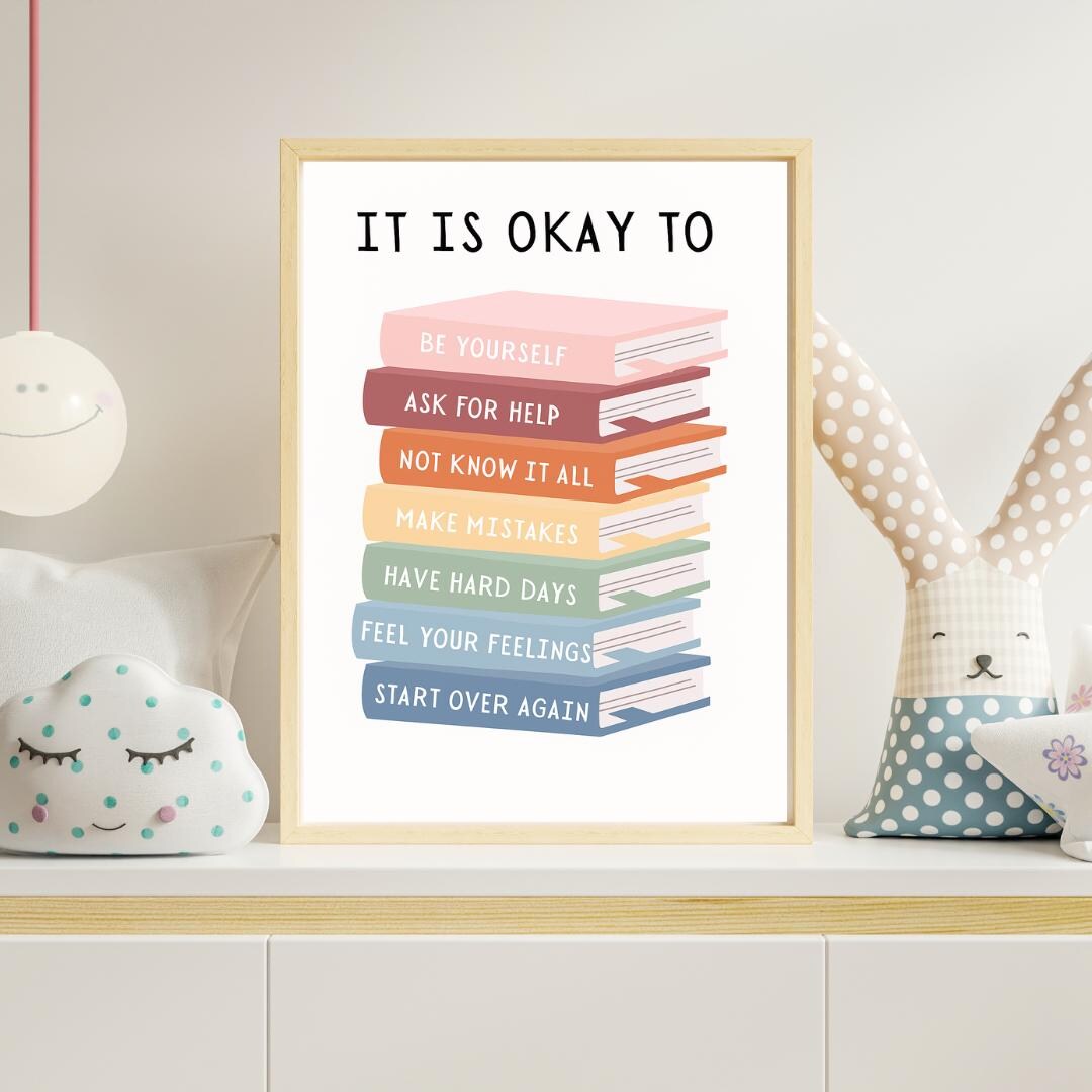 It's Okay to Not Be Okay Poster: Kids Classroom Decor (digital Download ...