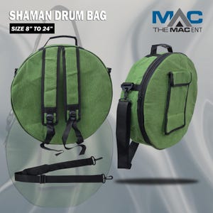 Funda Para Tambor Chamánico - Diámetro 50 Cm - Acolchada Con Correa - Color Negro