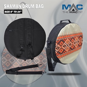 Bolsa de Sublimação Artesanal para Tambor Shamanic | Estojo para Tambor Shaman Drum Native Frame