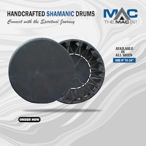 Shamanic Drum With Black Colored Goat Skin With Bag and Beater – Handcrafted Ceremonial Power