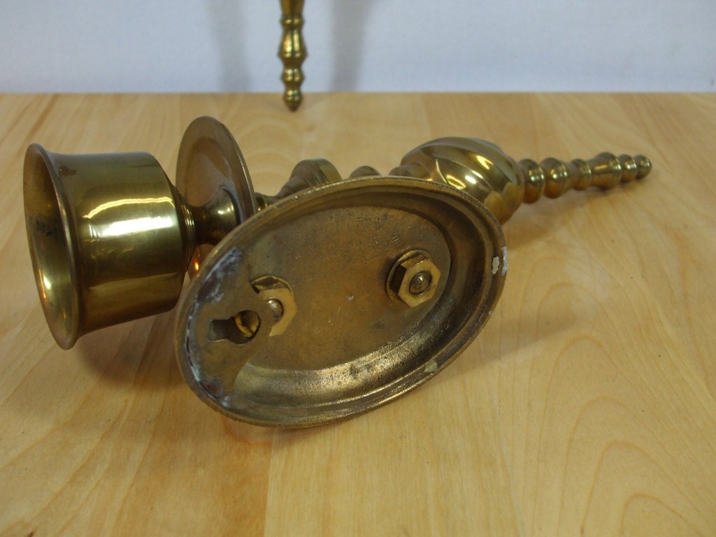 Vintage Brass Wall Candle Sconces Etsy