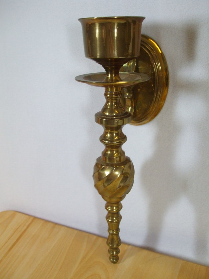 Vintage Brass Wall Candle Sconces Etsy