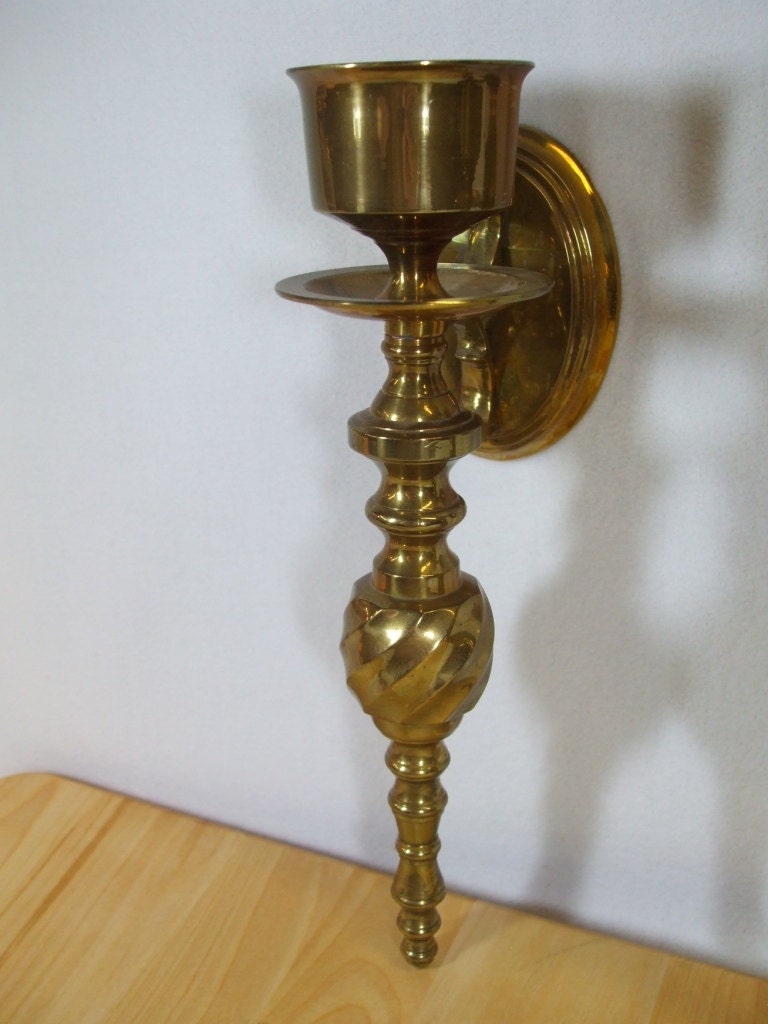Vintage Brass Wall Candle Sconces Etsy