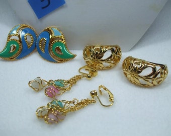Vintage Avon 12 pair four  Sets of Three Unique Pairs of Clip On Earrings.