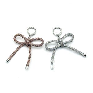 Rhinestone Bow Bag Charm: Sparkling Purse Accessory