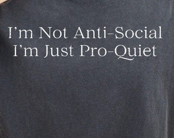 Pro Quiet Introvert Comfort Colors Shirt, Sarcastic Minimalist Tee, Christmas Gift