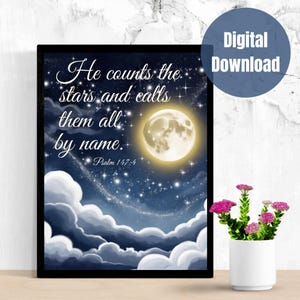 Christian Scripture Art: Stars by Name Printable (Digital Download)