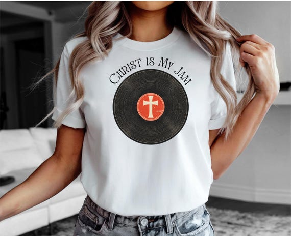 Damen T-Shirt 'Jesus Is My Jam' – Retro Design Mit Ghettoblaster-Print | Lässiges Glaubens-Shirt