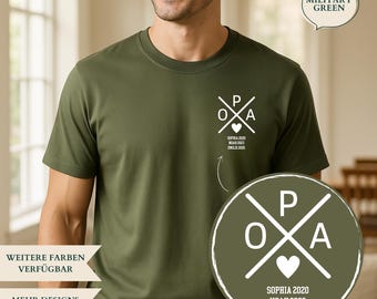 personalized grandpa shirt, grandpa t-shirt, personalized t-shirt, flower shirt, gifts for grandpa, father's day gift, birthday gift